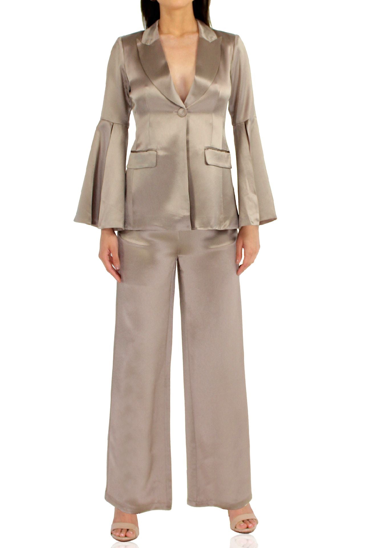 Women-Designer-Coat-Pant-Set-In-Grey