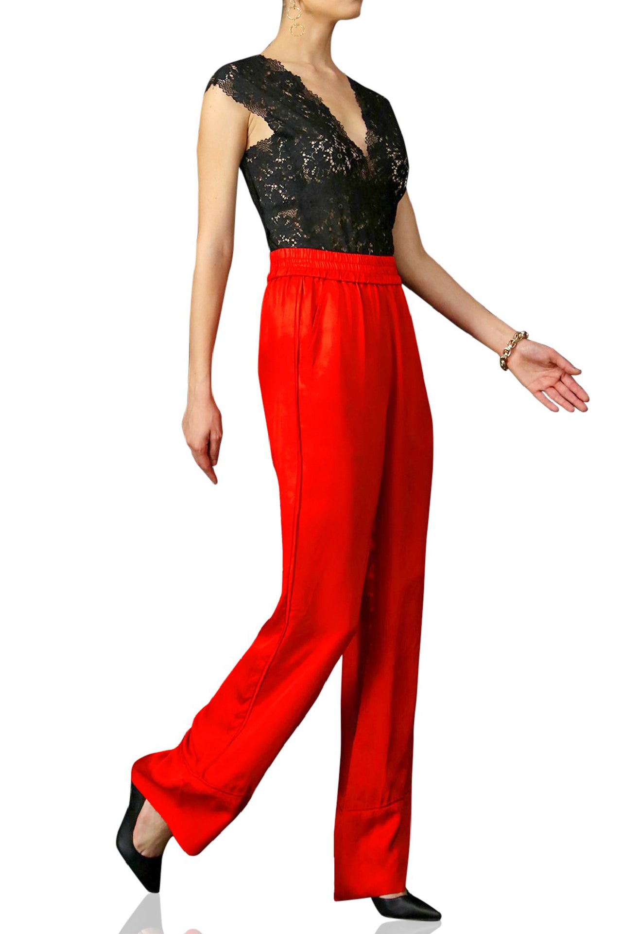 Women-Silk-Designer-Pants-In-Red-By-Kyle-Richard