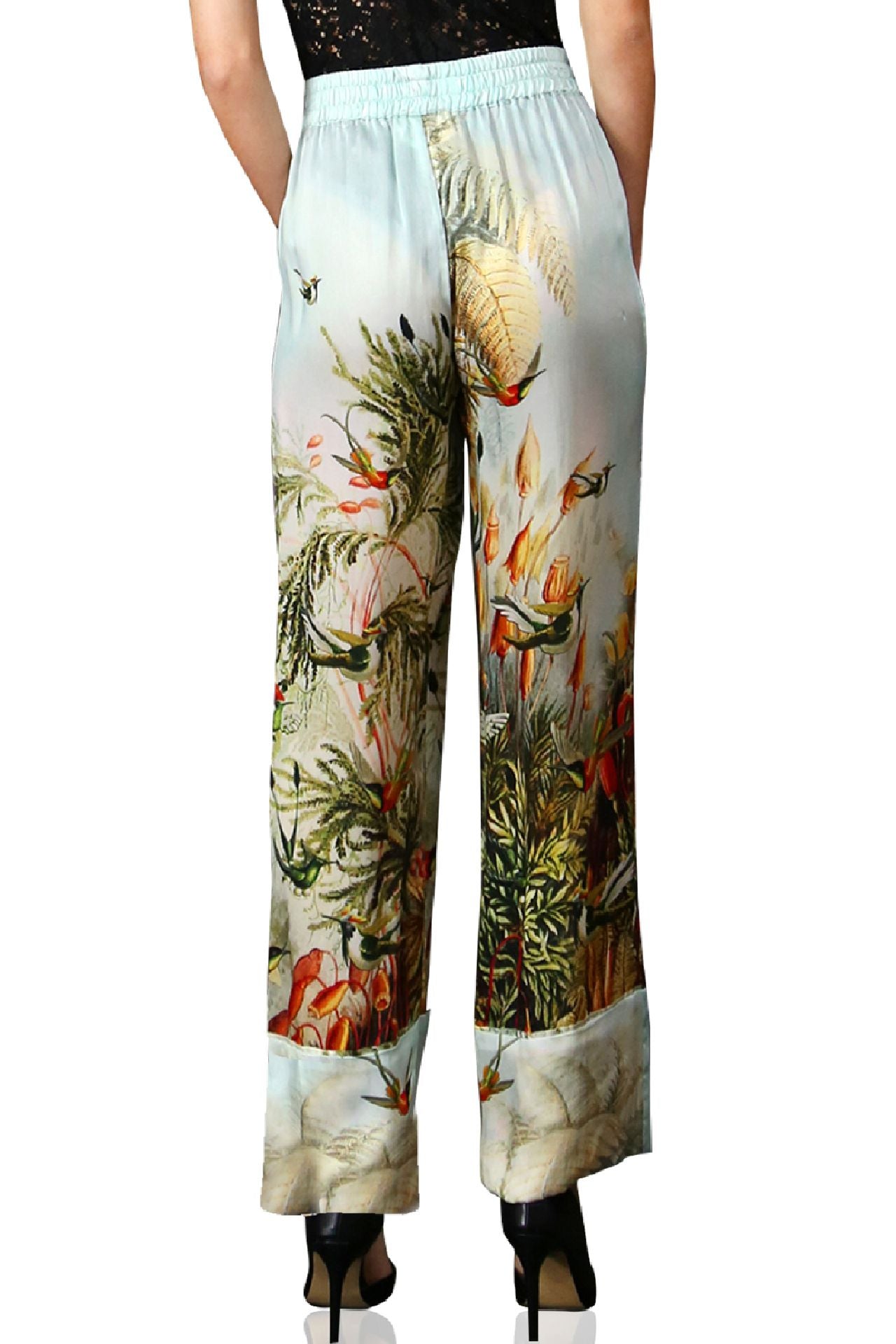 Silk Pants|Straight Leg Pants|Printed Leg Pants|Animal printed Pants ...