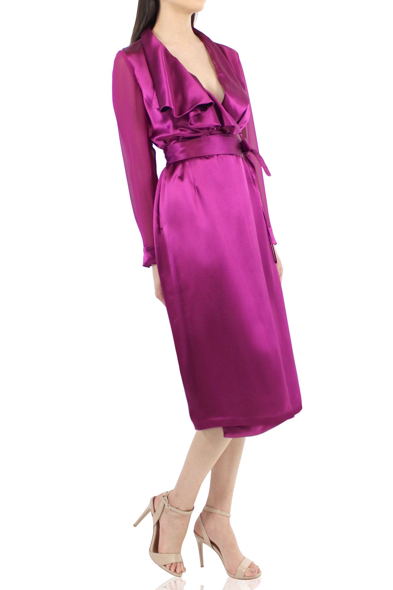 Womens-Designer-Midi-Robe-Dress-In-Purple-By-Kyle-Richard