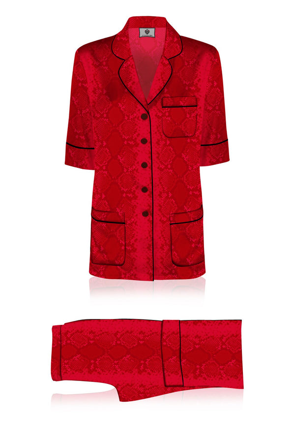 organic silk pajama set, half sleeve pajamas, blood stone nightwear, shahida kyle richards, women night suit