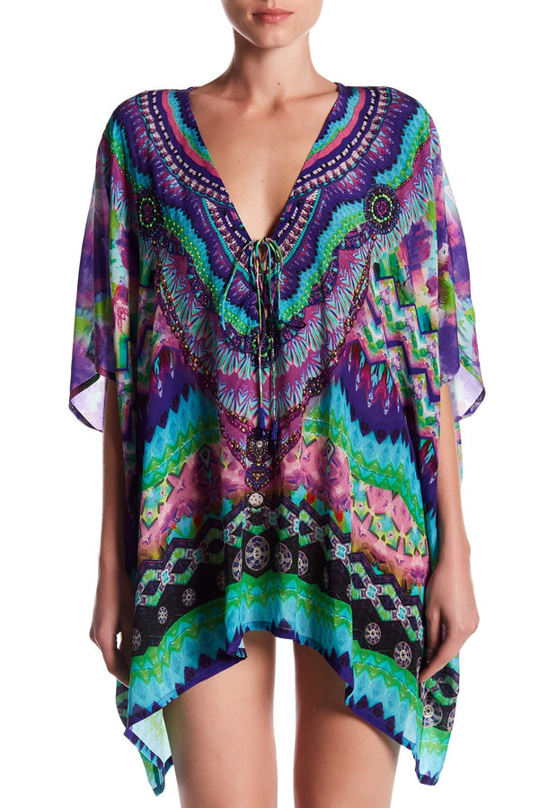 Short caftan Tops Blue