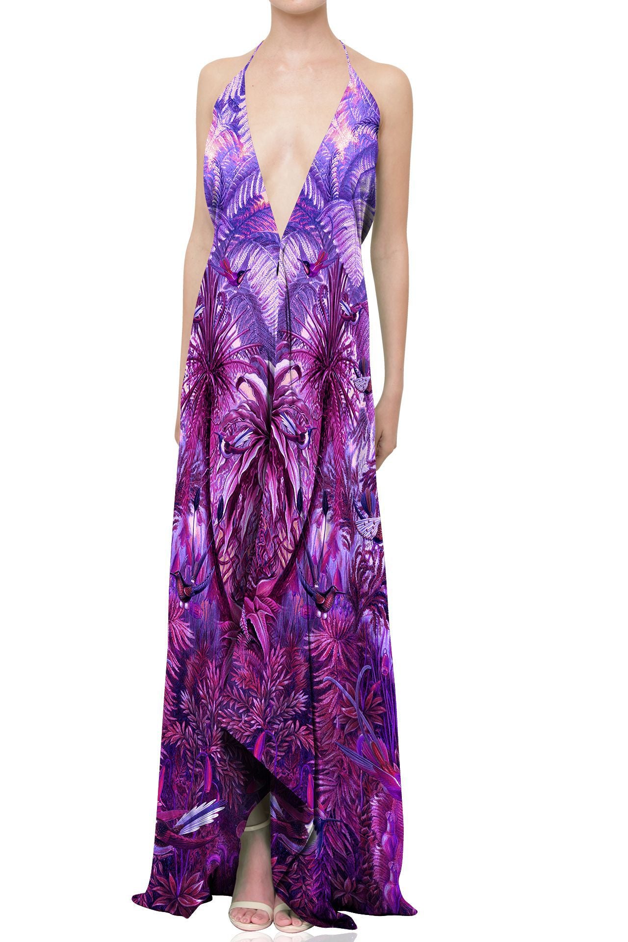 Convertible Long Maxi Dress in Purple