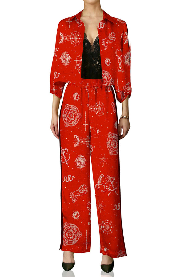 designer outfit, chic look, modern style, bold red, luxury wear, stylish set, elegant outfit, shahida kyle richards, 