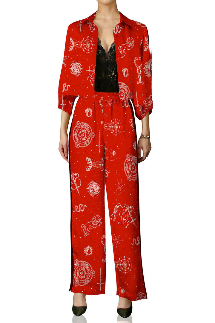 designer outfit, chic look, modern style, bold red, luxury wear, stylish set, elegant outfit, shahida kyle richards, 