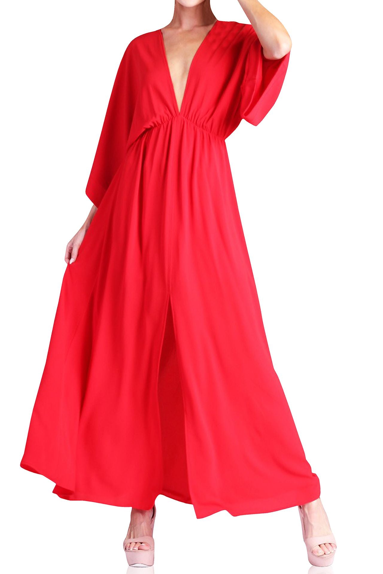 Red Maxi Wrap Dress