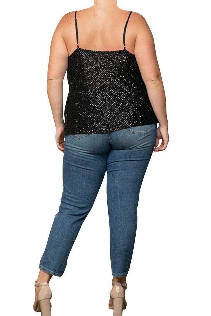 Designer Plus Size Sequin Tops Sequin Camisole Top Kyle X
