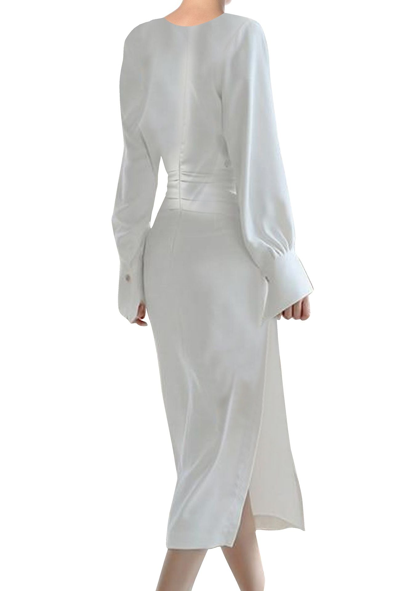White Full Sleeve Maxi Dress