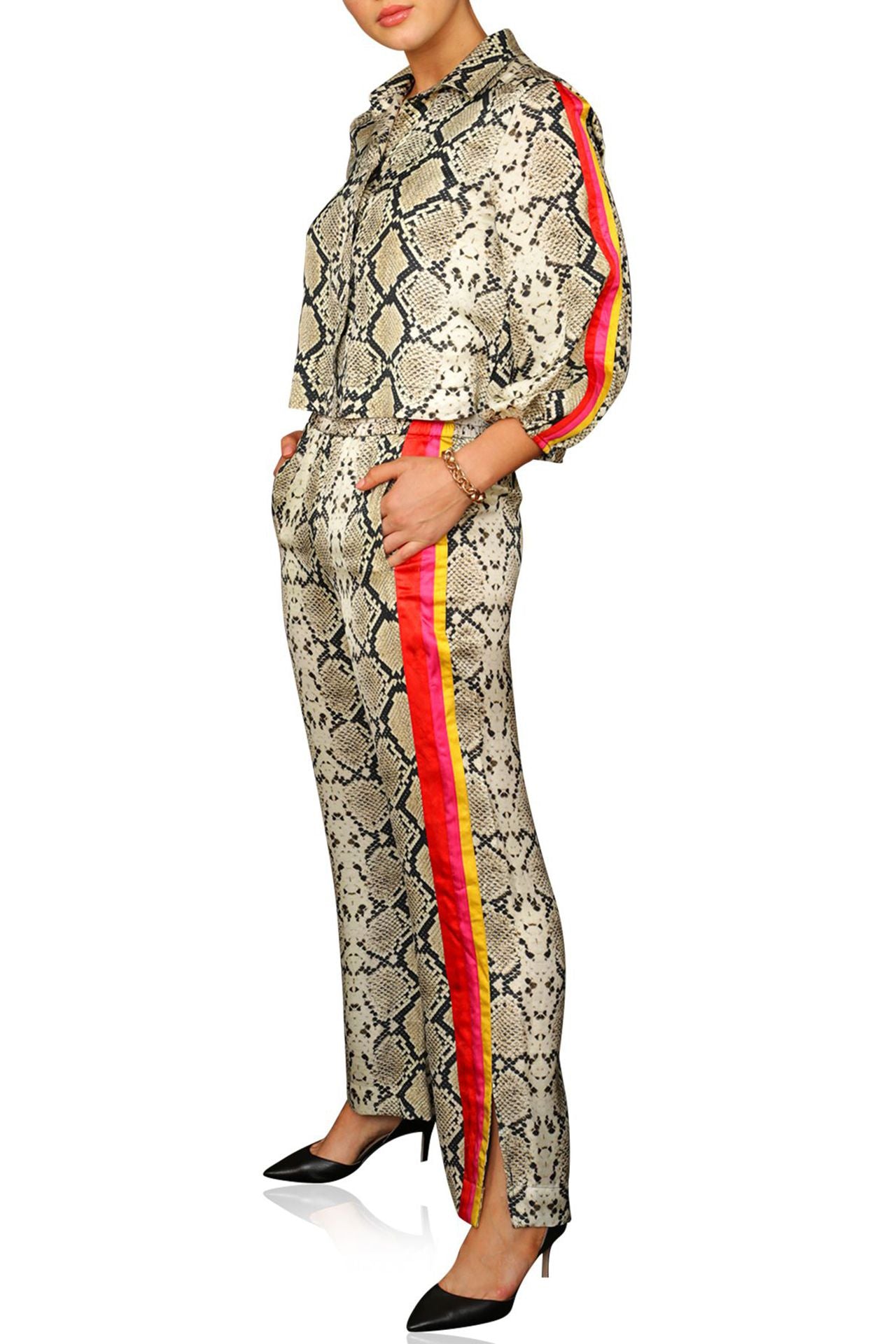 Kyle Richards Snake Print Pant Suit Matching Set