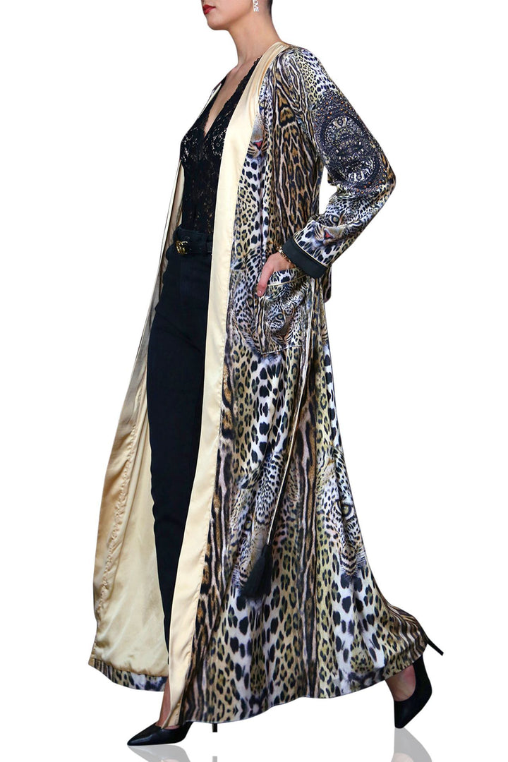 Animal Print Robe | Silk Kimono Robe | Robe Clothing | Kyle X Shahida M