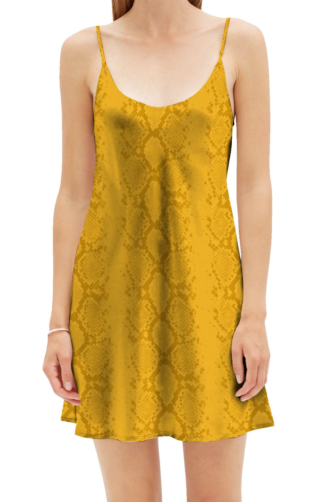 Vegan Silk Mini Camisole Slip Dress In Golden Cob – Kyle x Shahida