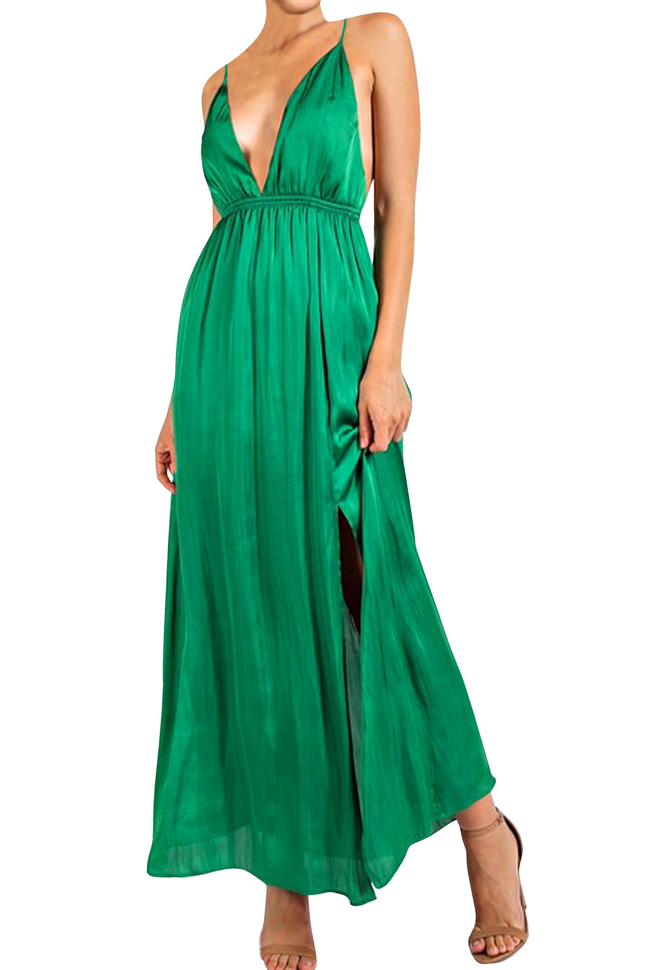 Green Sleeveless Maxi Dress