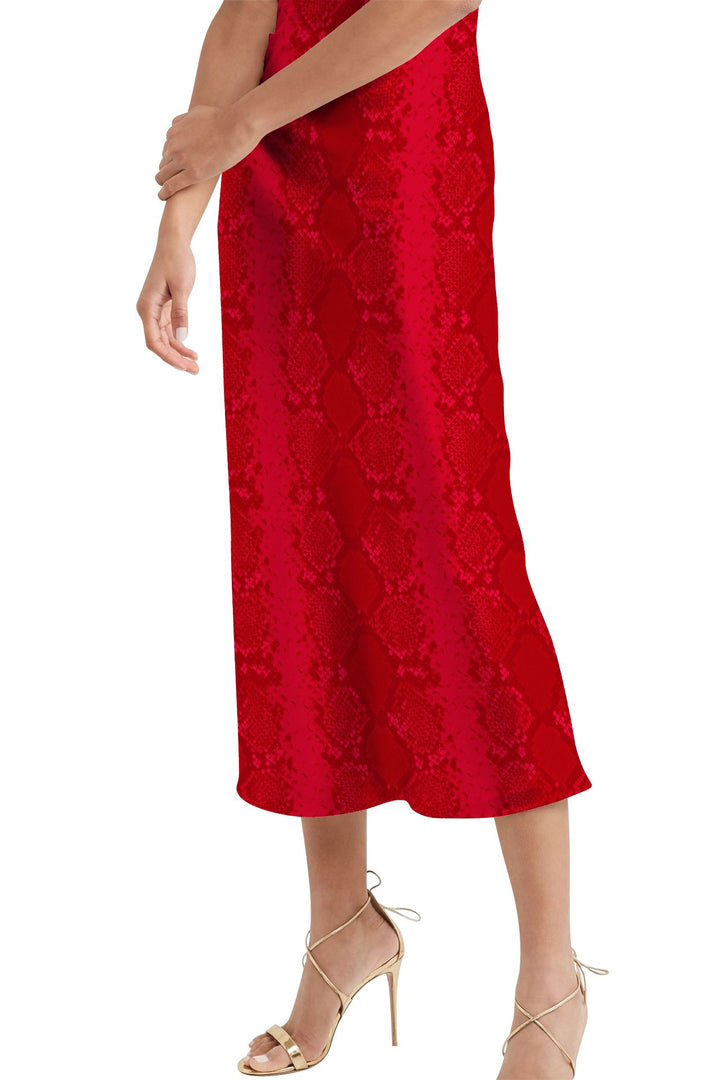 shahida kyle richards skirt, ethical fashion skirt, blood stone satin, sustainable womenswear