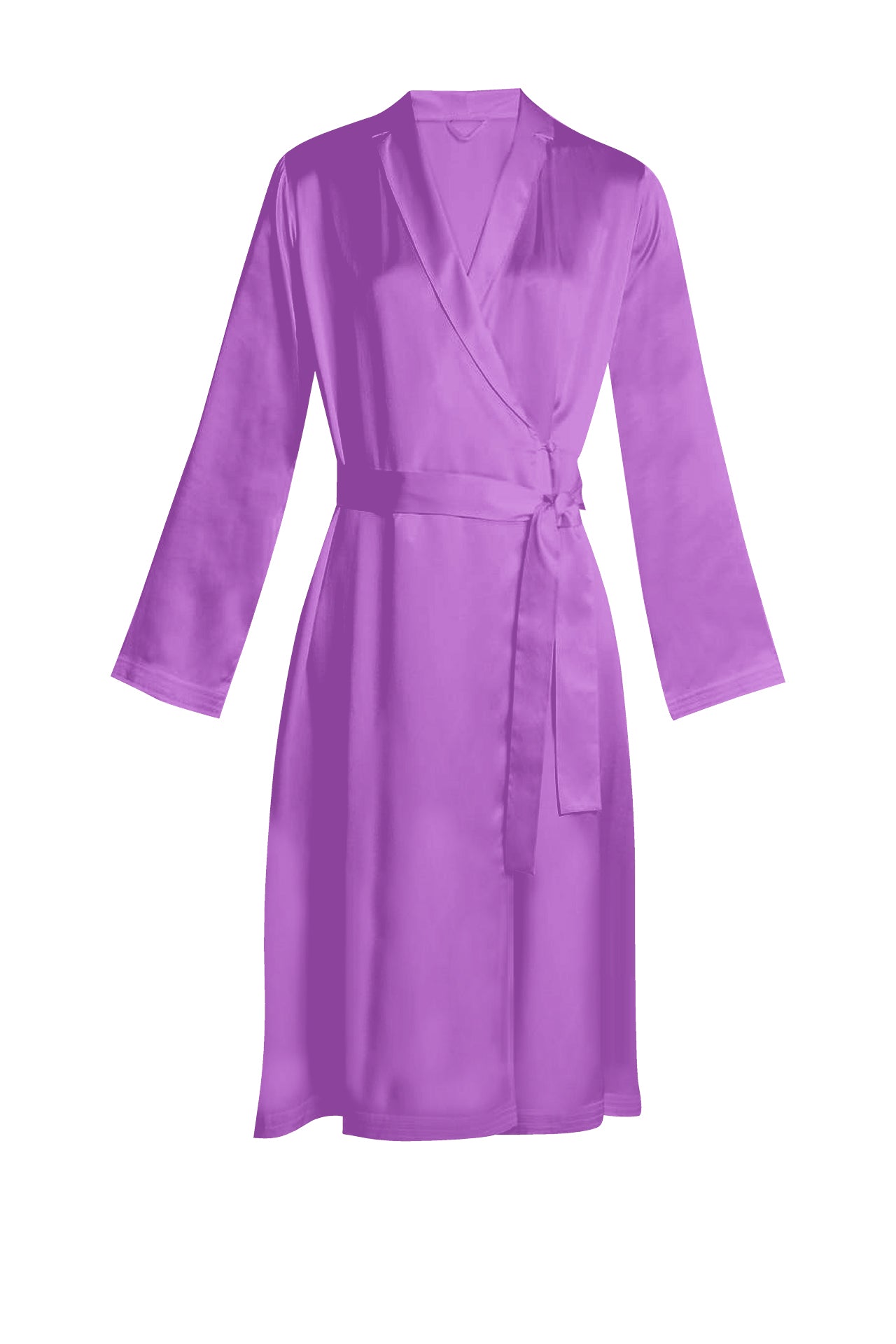 Midi Length Wrap Dress Made with Vegan Silk in African Violet