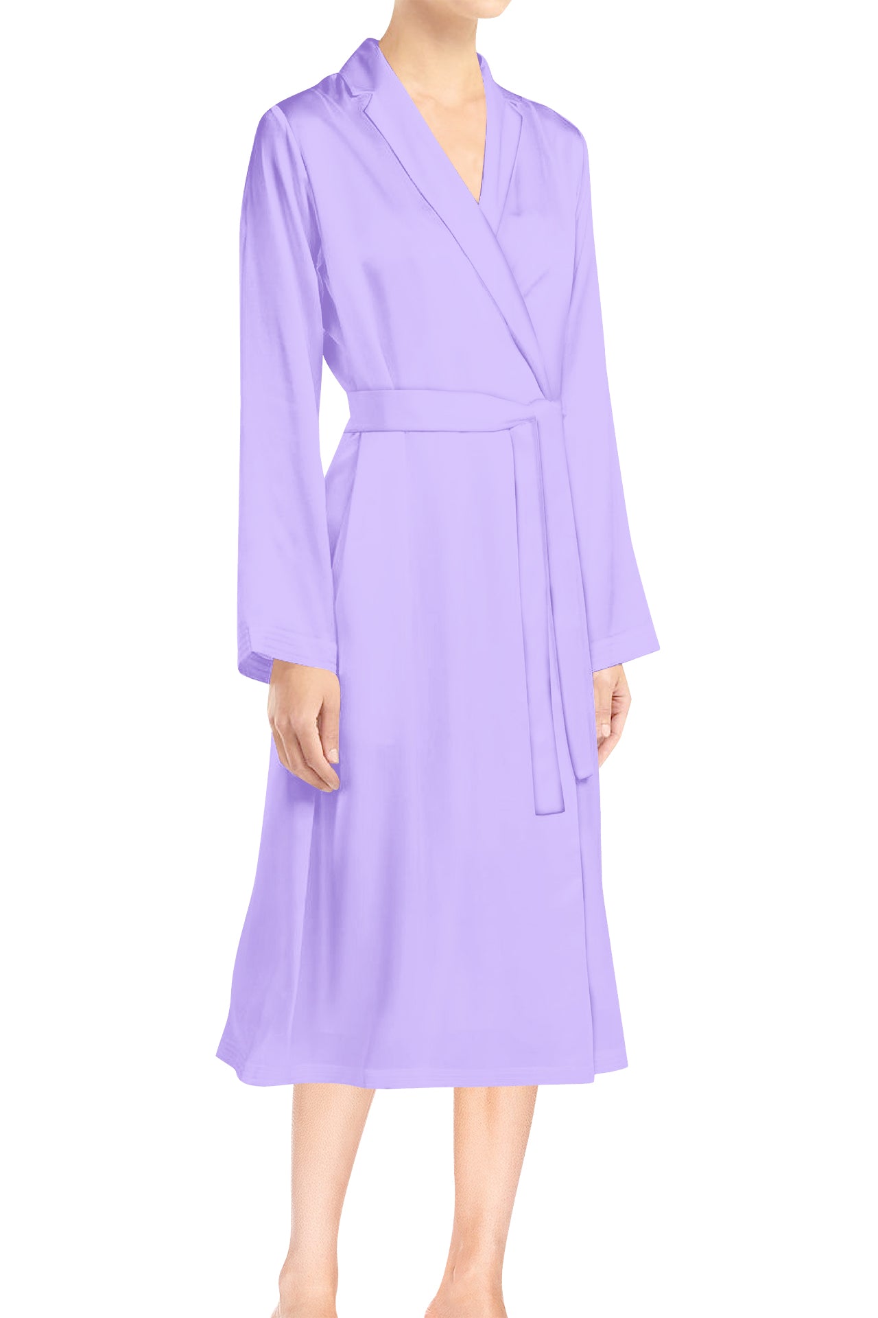 Made With Biodegradable  Fabrics Midi Length Wrap Dress in Digital Lavender