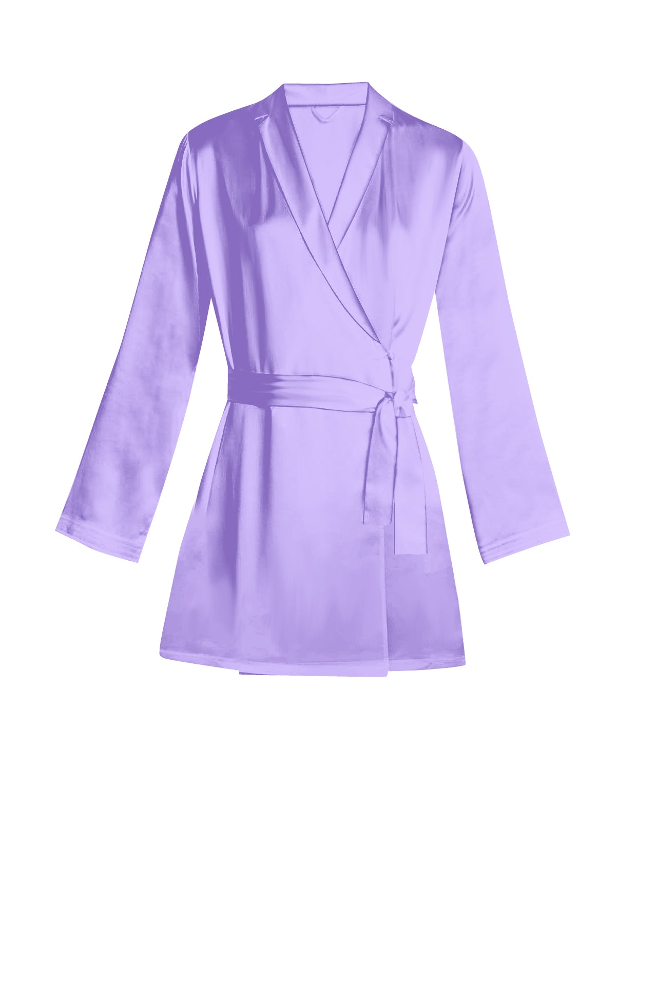 Made With Vegan Silk Mini Length Wrap Dress in Digital Lavender