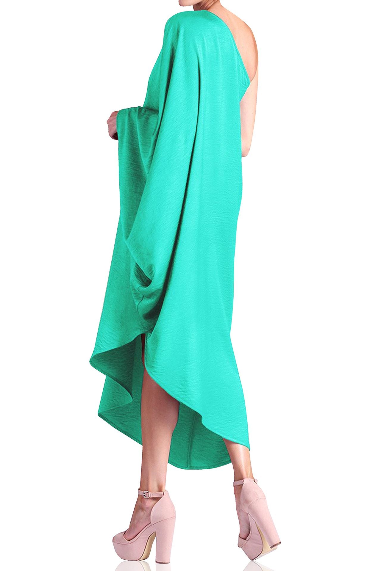 Green One Shoulder Dress for Women