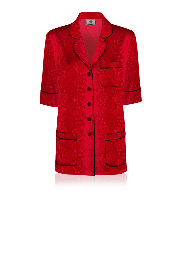 sustainable silk pajamas, organic silk nightwear, womens pajama set, designer pajamas, half sleeve night suit