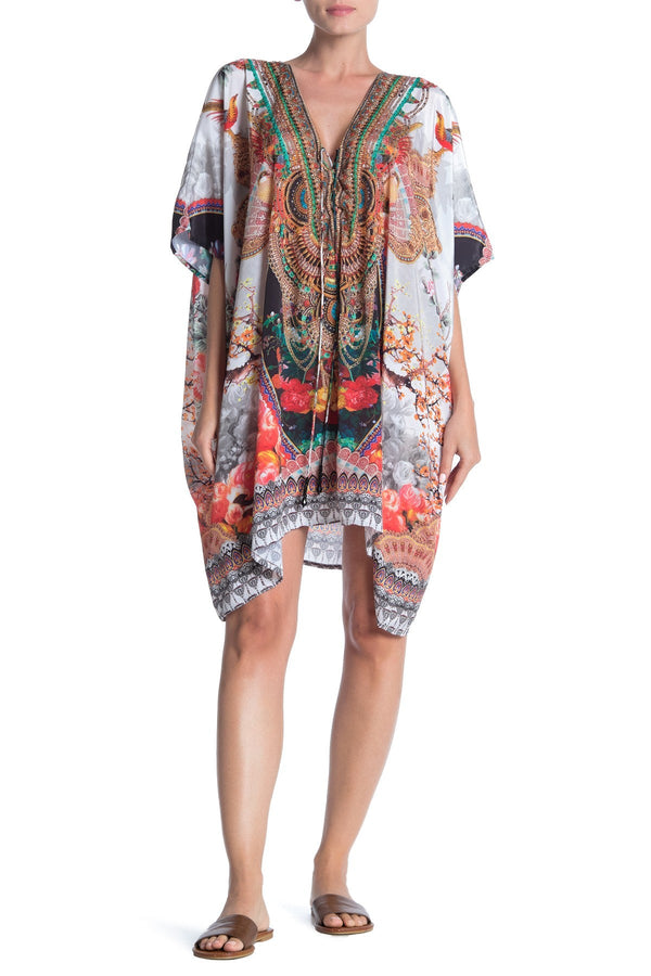 Print Kaftan Dress Short