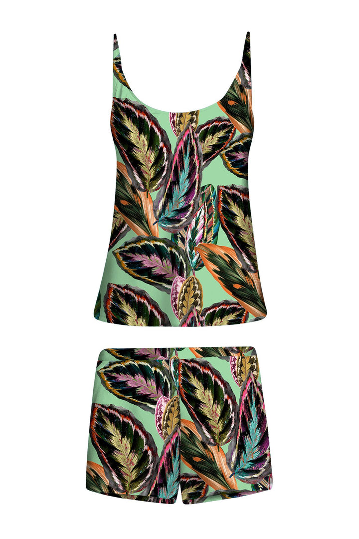 printed fashion tank, feminine warm-weather piece, city chic top, shahida-kyle-richards, tropical print style