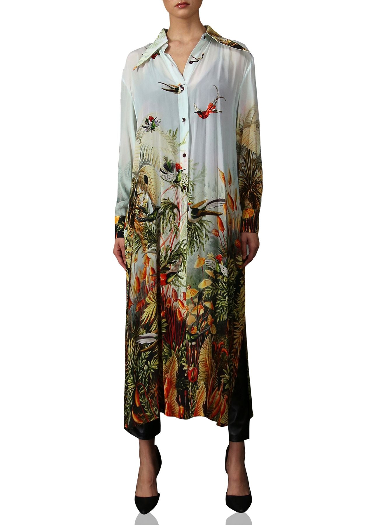 women's designer shirt dress Tory Burch Women's Silk Shirtdress in Chocolate Pomegranate, size XS